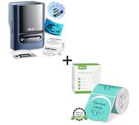 Nelko PM220 Bluetooth Label Maker Kit Blue with Round Gradient Tape Includes Printer and Blue Green 50mm Waterproof Labels for Jewelry Gift Organizing