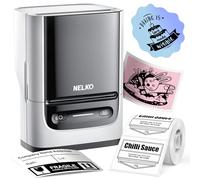 Nelko PM220 Bluetooth Thermal Label Printer, 2 Inch Portable Label Maker Machine for iOS & Android Phone, sticker printer for Clothing, Retail, Address, Barcode, Home, with 1 Roll 40x30mm Label(White)