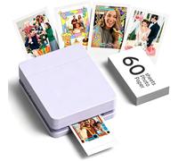 Nelko PP01 2x3 Portable Photo Printer with 60 Sheets, Purple | Instant Inkjet Mini Printer, Sticky-Back Photos, Bluetooth Smartphone Compatible with iOS/Android, Pocket Size, App Editing