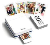 Nelko PP01 2x3 Portable Photo Printer with 60 Sheets, White | Instant Inkjet Mini Printer, Sticky-Back Photos, Bluetooth Smartphone Compatible with iOS/Android, Pocket Size, App Editing
