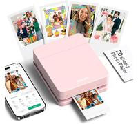 Nelko PP01 Instant Smartphone Photo Printer, Portable Mini Wireless Color Printer with Sticky Back Photos, Bluetooth for iOS & Android, Fun App, Pink