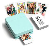 Nelko PP01 Portable Photo Printer with 60 Sheets, Instant Smartphone Inkjet Sticker Printer, Sticky Back Photo Printing for iOS/Android, Pocket Size Mini Printer with Fun Editing App, Green