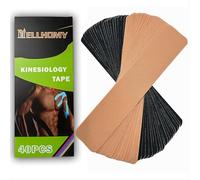 NELLHOMY 40Pcs Kinesiology Tape Precut, Physio Sports Tape for Athletes Muscle Injury, Breathable Elastic Waterproof Tape for Muscles,Shoulder,Ankle,Elbow,Wrist,shin,Splint,Black+Skin Color