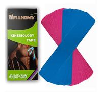 NELLHOMY 40Pcs Kinesiology Tape Precut, Physio Sports Tape for Athletes Muscle Injury, Breathable Elastic Waterproof Sports Tape for Muscles,Shoulder,Ankle,Elbow,Wrist,shin,Splint,Blue+Pink
