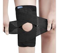 NELLHOMY Breathable Knee Support,Knee Brace with V-Shaped Straps & Dual Side Stabilizers,Medical Grade Knee Padsfor for Men Women, Sports, Running, Walking, Basketball, Joint Pain Relief,Black,M