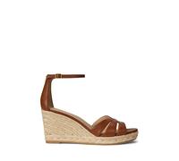 Nellie Leather Wedge Sandals Tan