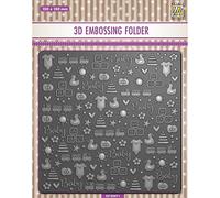 Nellie's Choice 3D Embossing Folder-Baby Things 5.9 x 5.9-Card Making Supplies for Journaling, Scrapbooking and Paper Crafts, Multiple Colors, 150x150mm