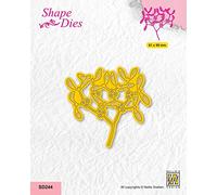 Nellie's Choice Christmas Cutting, Mistletoe Shape Die, 6.1 x 5.9 cm, Card Making Supplies, Metal Dies for Scrapbooking, DIY and Paper Crafts, Yellow, 61x59mm