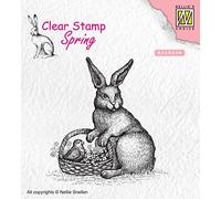 Nellie's Choice Clear Easter Bunny 2.4 x 2.6 (6.1 x 6.5) -Scrapbooking, Card Making Supplies-Silicone Crafting-for Acrylic Block and Stamping Platform