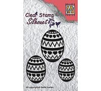 Nellie's Choice Clear Easter Eggs 3 Pcs-Scrapbooking, Card Making Supplies-Silicone Crafting-Compatible with Acrylic Block and Stamping Platform, Various