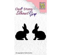 Nellie's Choice Clear Rabbits 2 Pcs-Scrapbooking, Card Making Supplies-Silicone Crafting-Compatible with Acrylic Block and Stamping Platform, Various