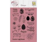 Nellie's Choice Clear Spring and Easter Texts and Designs 22 Pcs-Scrapbooking, Crafting and Card Making Supplies-Silicone Acrylic Block and Stamping Platform, Black, One Size