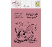 Nellie's Choice Clear Stamp Elf and Gnome with Text 3 Pcs - Scrapbooking, Stamping and Card Making Supplies - Silicone Stamps for Crafting - Compatible with Acrylic Stamp Block and Stamping Platform