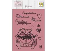 Nellie's Choice Clear Stamp Marriage and Bears 11 Pcs - Scrapbooking, Stamping and Card Making Supplies - Silicone Stamps for Crafting - Compatible with Acrylic Stamp Block and Stamping Platform