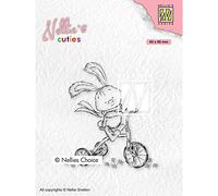Nellie's Choice Clear Stamp Rabbit on Bike 1 Pc - Scrapbooking, Stamping and Card Making Supplies - Silicone Stamps for Crafting - Compatible with Acrylic Stamp Block and Stamping Platform