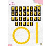 Nellie's Choice Cutting Die Alphabet, 31 Letters, Circle and Line, 1.3 x 1.9 cm to10 x 10 cm, Card Making Supplies, Metal Craft Dies for Scrapbooking, DIY and Paper Crafts