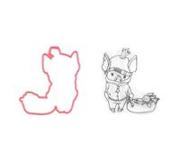 Nellie's Choice Cutting Die and Clear Stamp Christmas, Animals, 5.2 x 5.6 cm, Card Making Supplies, Metal Dies for Scrapbooking, DIY and Paper Crafts, Multiple Colors, 52x56mm
