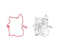 Nellie's Choice Cutting Die and Clear Stamp Christmas, Animals, 5.6 x 6.3 cm, Card Making Supplies, Metal Dies for Scrapbooking, DIY and Paper Crafts, Multiple Colors, 56x63mm