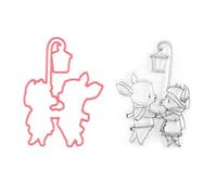 Nellie's Choice Cutting Die and Clear Stamp Christmas, Animals, 5.8 x 8 cm, Card Making Supplies, Metal Dies for Scrapbooking, DIY and Paper Crafts, Multiple Colors, 58x80mm
