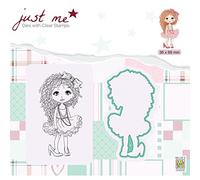 Nellie's Choice Cutting Die and Clear Stamp, Girl, 3.6 x 6.9 cm, Card Making Supplies, Metal Dies for Scrapbooking, DIY and Paper Crafts, Multiple Colours, 36x69mm
