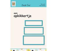 Nellie's Choice Cutting Die and Clear Stamp Text EEN Opkikkertje-4 Pcs of 2 x 7 cm-Card Making Supplies-Metal Dies for Scrapbooking, DIY and Paper Crafts, Blue, 8,2 x 4,2 x 8,3 cm
