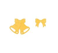 Nellie's Choice Cutting Die, Christmas Bells, 2 Shape, 6 x 6.1 cm, Card Making Supplies, Metal Dies for Scrapbooking, DIY and Paper Crafts, Yellow, 36x41 / 60x61mm