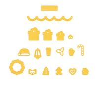Nellie's Choice Cutting Die, Christmas Decorations, 19 Shape, 2.5 x 2.5 cm, Card Making Supplies, Metal Dies for Scrapbooking, DIY and Paper Crafts, Yellow, 25x25mm