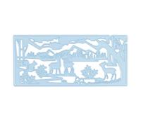 Nellie's Choice Cutting Die Christmas Scene, Reindeer in Forest Shape Die, 14 x 6.4 cm, Card Making Supplies, Metal Craft Dies for Scrapbooking, DIY and Paper Crafts