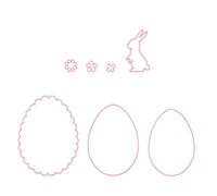 Nellie's Choice Cutting Die, Easter Bunny Shape Die, 7 Piece, Card Making Supplies, Metal Craft Dies for Scrapbooking, DIY and Paper Crafts