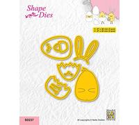Nellie's Choice Cutting Die-Easter Chick-5 Shape 2,7 x 3,8 cm-Card Making Supplies-Metal Dies for Scrapbooking, DIY and Paper Crafts, Yellow, 27x20 / 27x38mm