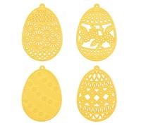 Nellie's Choice Cutting Die-Easter Eggs-4 Shape 5,7 x 8,3 cm-Card Making Supplies-Metal Dies for Scrapbooking, DIY and Paper Crafts, Yellow, 57x83mm