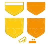 Nellie's Choice Cutting Die Jeans Pocket Envelope 5 Pcs-Card Making Supplies-Metal Dies for Gifts, DIY and Paper Crafts, Yellow, 5.5 x 7.8 cm-3 x 1.9 cm-8.3 x 7.6 cm