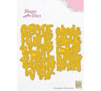 Nellie's Choice Cutting Die-Letters-48 Shape 5,9 Card Making Supplies-Metal Dies for Scrapbooking, DIY and Paper Crafts, Yellow, 4,3 x 7,7/5,9 x 9,3 cm