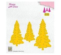 Nellie's Choice Cutting Die, Pinetrees, 3 Shape, 4.6 x 8.5 cm, Card Making Supplies, Metal Dies for Scrapbooking, DIY and Paper Crafts, Yellow, 38x70 / 30x55 / 46x85mm