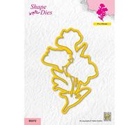 Nellie's Choice Cutting Orchid Shape Die-7,7 x 11,9 cm-Card Making Supplies-Metal Dies for Scrapbooking, DIY and Paper Crafts, Yellow, 77x119mm