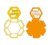 Nellie's Choice Gift Box Cutting Die-Hexagon Shadowbox-Card Making Supplies-Metal Dies for Scrapbooking, DIY and Paper Crafts, Yellow, 12.5 x 19 cm