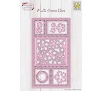 Vaessen Creative Nellie's Choice Nesting Flowers 3.3 x 6.1/8.5 x 15 cm-16 Multi Frame Cutting Card Making Supplies and Metal Dies for Scrapbooking, DIY and Paper Crafts, Pink, One Size