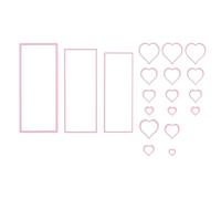 Nellie's Choice Nesting, Heart Multi Frame, 8.5 x 20.5 cm, 19 Cutting, Card Making Supplies, Metal Dies for Scrapbooking, DIY and Paper Crafts, Pink, 85x205mm