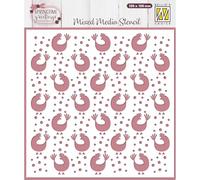 Nellie's Choice Stencil Chickens 5.9 x 5.9 inch / 15 x 15 cm - Reusable Stencil for Crafts, Scrapbooking, Cardmaking and Other Papercrafts