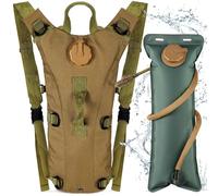 Neloheac Cycling Backpack with 3L Water Bladder, Tactical Running Backpack Hiking Daypack for Men & Women, Lightweight Hydration Backpack for Cycling Hiking Camping MTB, Khaki