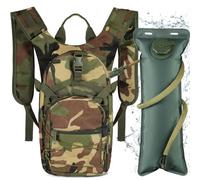 Neloheac Hydration Backpack with 3L Water Bladder, 15L Multi-Pocket Military Tactical Hydration Packs, Lightweight Hiking Daypack for Cycling Running Camping Trail Running, Camoflage