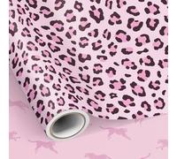 Neloheac Pink Leopard Print Wrapping Paper Roll 43CM x 10M, Reversible Gift Wrapping Paper Double Sided with 2 Different Pink Leopard Print Design for Girls Birthday Party Baby Shower Mothers Day