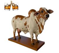 Nelore Bull Liquor Dispenser, Handcrafted Animal Shaped Alcohol Dispenser, Funny Wine Aerator Pourer Spout Multi-Purpose Beverage Container for Liquor, Scotch Wine, Unique Home Bar Decor Gift (B)