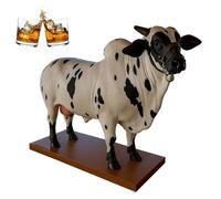 Nelore Bull Liquor Dispensers, Handcrafted Brazilian Alcohol Dispenser with Stable Base, 2L Funny Liquor Bottle Holder, Animal Shaped Drinks Dispenser for Liquor/Scotch/Vodka/Wine (A)