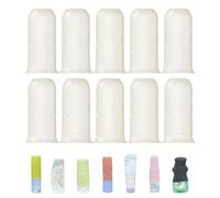 NELSHP Travel Bottle Covers for Toiletries 10 Pack Silicone Travel Size Container Sleeves,Stretching Travel Toiletries Accessories for Shampoo Lotion Conditioner (Clear White-10pcs)