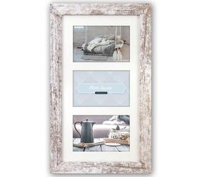 Nelson 6 Wooden Multi Photo Frame - Rustic Frame for 3 x 7x5 Photos