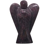 Nelson Creations, LLC 2 Inch Garnet Guardian Angel Figurine Hand-Carved Natural Stone, Linked to Passion, Vitality and Love