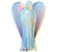 Nelson Creations, LLC 2 Inch Opalite Guardian Angel Figurine Hand-Carved Gemstone, Excellent to Promote Sense of Serenity and Positivity