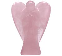 Nelson Creations, LLC 2 Inch Rose Quartz Guardian Angel Figurine Hand-Carved Natural Stone, Known as The Stone of Unconditional Love