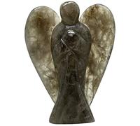 Nelson Creations, LLC 3 Inch Smoky Quartz Guardian Angel Figurine Hand-Carved Natural Stone, an Excellent Grounding Stone